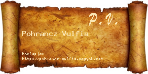 Pohrancz Vulfia névjegykártya
